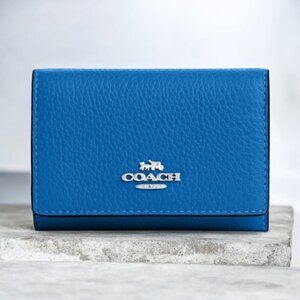 Coach Micro Wallet in Bright Blue Leather CM238